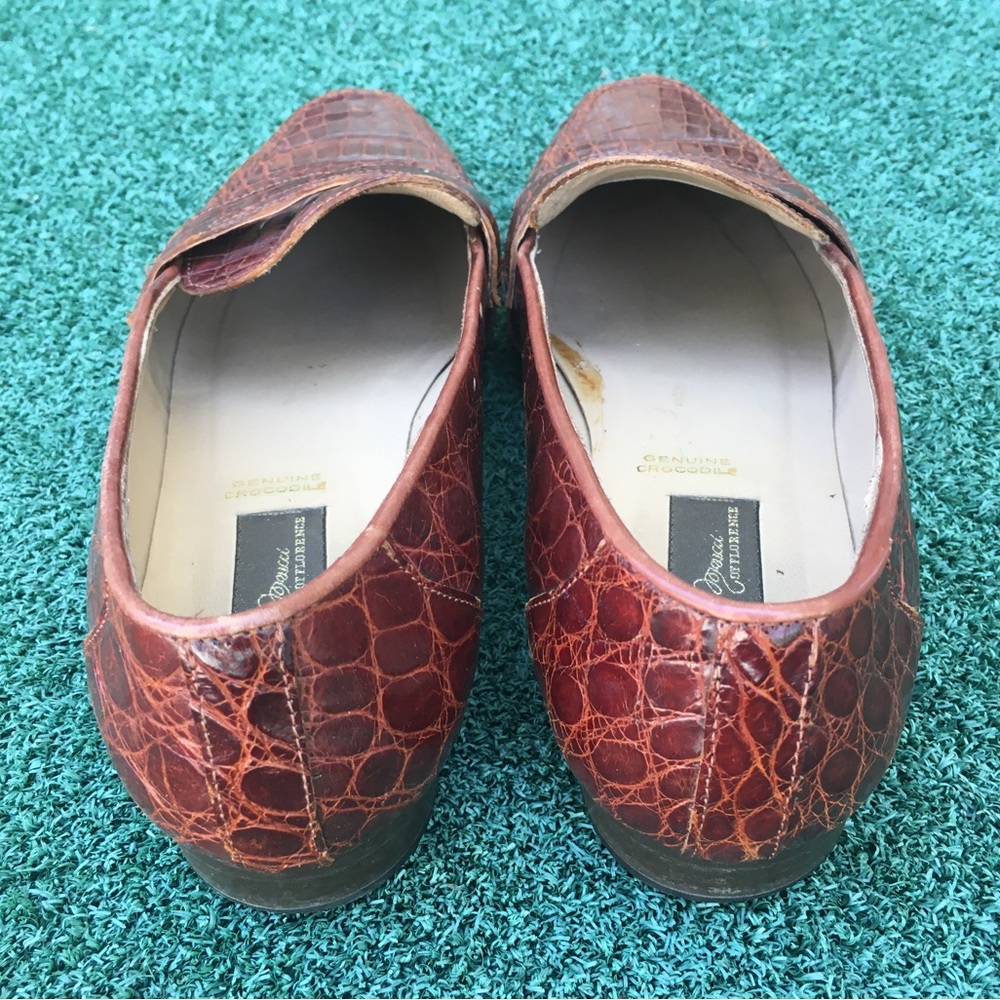 Sesto Meucci Vintage Crocodile Leather Loafer Luggage 9.5 - Picture 7 of 16